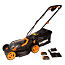 Газонокосилка WORX WG779E.9, 40V, 34 см, щеточная, без АКБ и ЗУ