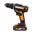 Дрель-шуруповерт  Worx WX101.1, 20V, щеточная, с 2xАКБ 2 А/ч и ЗУ + кейс