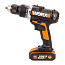 Дрель-шуруповерт  WORX WX372, 20V, ударная, бесщеточная, с 2xАКБ 2 А/ч и ЗУ + кейс