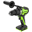 Дрель-шуруповерт Greenworks GD24DD140, 24V, ударная, бесщеточная, 2 А/ч АКБ и 2А ЗУ