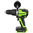 Дрель-шуруповерт Greenworks GD24DD140, 24V, ударная, бесщеточная, 5 А/ч АКБ и 2А ЗУ