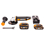 Угловая шлифмашина  WORX WX803, 20V, 125 мм, щеточная, с 2xАКБ (2 А/ч и 4 А/ч) и ЗУ + кейс
